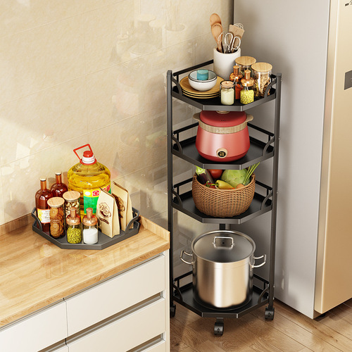 Kitchen adjustable pot rack sandwich multi-layer pot storage rack under sink pot rack corner storage rack pot lid rack
