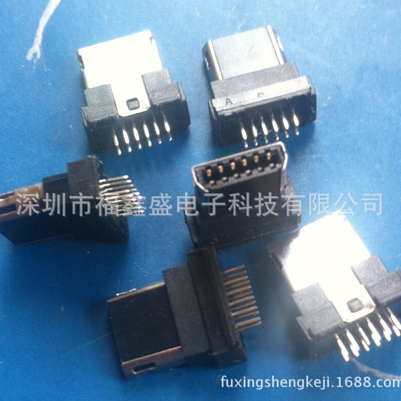 MINIUSB三星10P/12P/14公母全塑/半包插头连接器