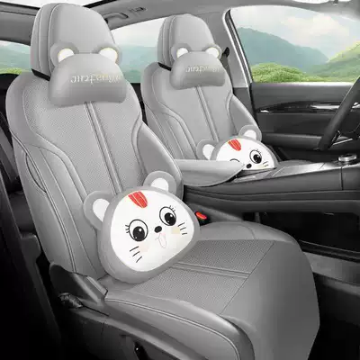 Modelə uyğun (Original) oturacaq örtükləri a set of seat covers designed specifically - silent-gray-cartoon-version-note-the-model-year-front-row-fully-covered-rear-row-partially-covered