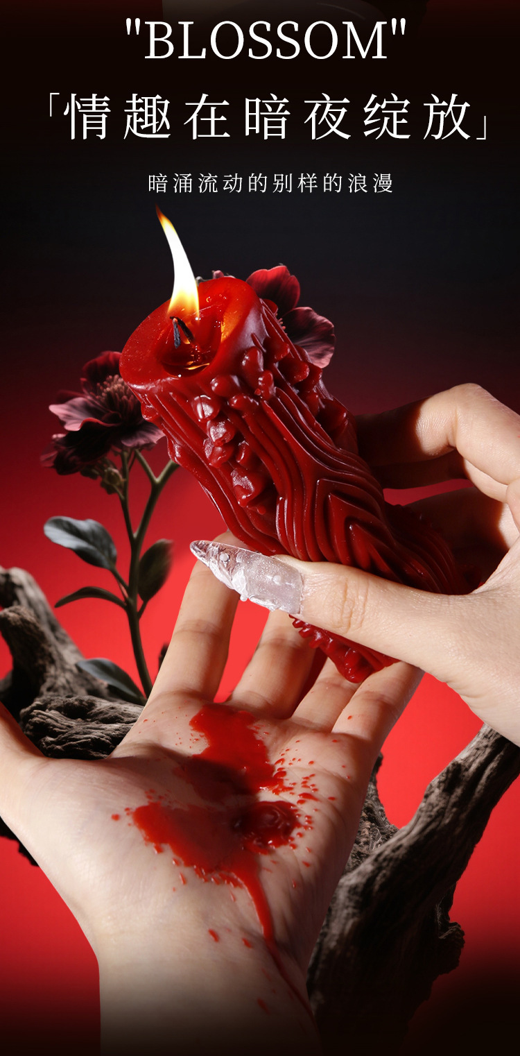 Low-Temperature Aromatherapy Massage Candle in Red, Soy Wax, Roman Style — detail image 19