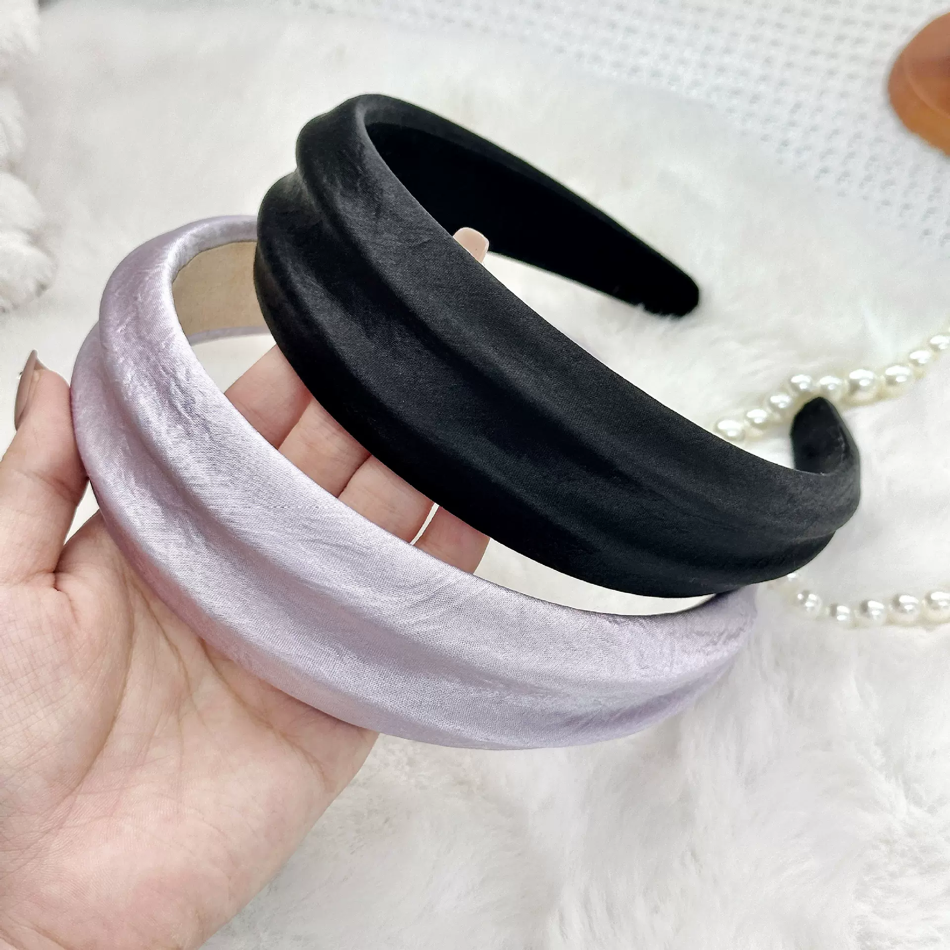 韩系宽边高颅顶发箍高级感洋气女式压发发卡超大号日韩缎面女