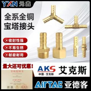 All-Copper Pagoda Connector Pcf Hose Natural Gas Fuel Pipe Internal and External Thread Pc Conversion Port Accessories Multifunctional