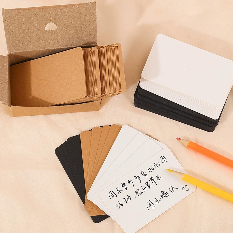 Рукописная английская словесная карта пустая память сообщения твердая черная карта портативная записка крафт-бумага открытка благословение поздравительная открытка