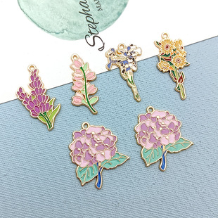 Van Gogh's Sunflower Iris Plant Flower Pendant Alloy Jewelry Accessories Earrings Necklace Pendant Plating
