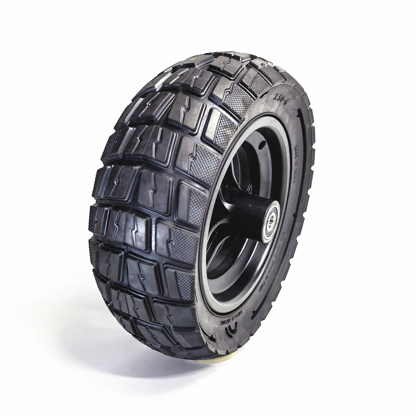 3.50-6 hollow solid tire complete wheel assembly for electric scooters, front wheel off-road anti-explosion tire wheel assembly