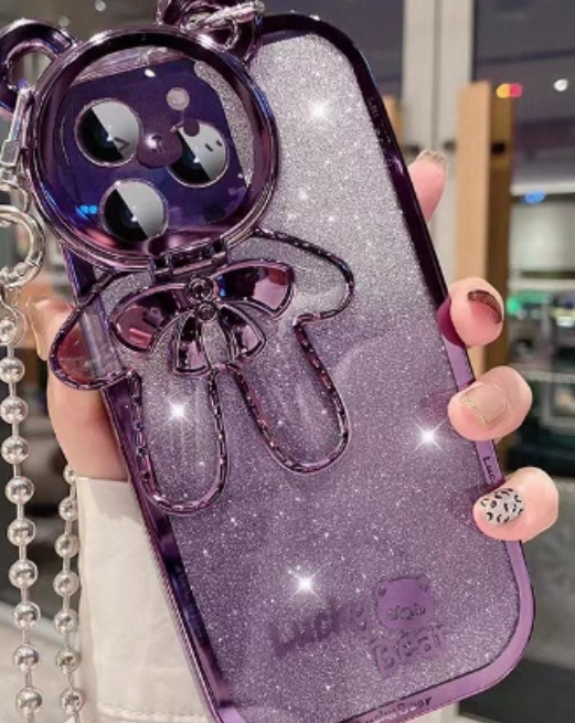 Cáscara de una sola cáscara con tarjeta de papel púrpura oso ynj