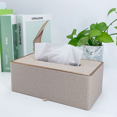 Light luxury fashion tissue box, creative household high-end leather tissue box, dining table coffee table paper tissue box can be added with LOGO