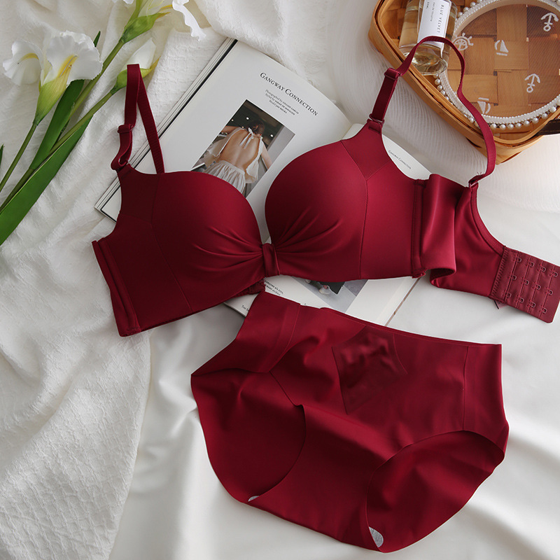 Seamless Underwear Women's Small chest push up thin bra breast collection anti-sagging wedding bride wireless bra suit Seamless Underwear Women's Small chest push up thin bra breast collection anti-sagging wedding bride wireless bra suit