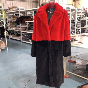 Oversized Mid Patchwork Faux Mink Coat����ˮ���q��Ƥ������