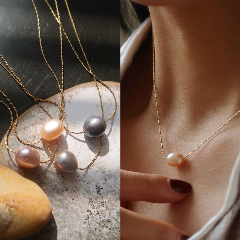 With Yu Four Color Color Natural Pearl Necklace Irregular Baroque Freshwater Pearl Clavicle Chain Simple Exquisite Chain With Yu Four Color Color Natural Pearl Necklace Irregular Baroque Freshwater Pearl Clavicle Chain Simple Exquisite Chain