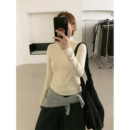 TG 不费脑叠穿百搭半高领修身保暖抓绒打底衫女2025冬季新款26044