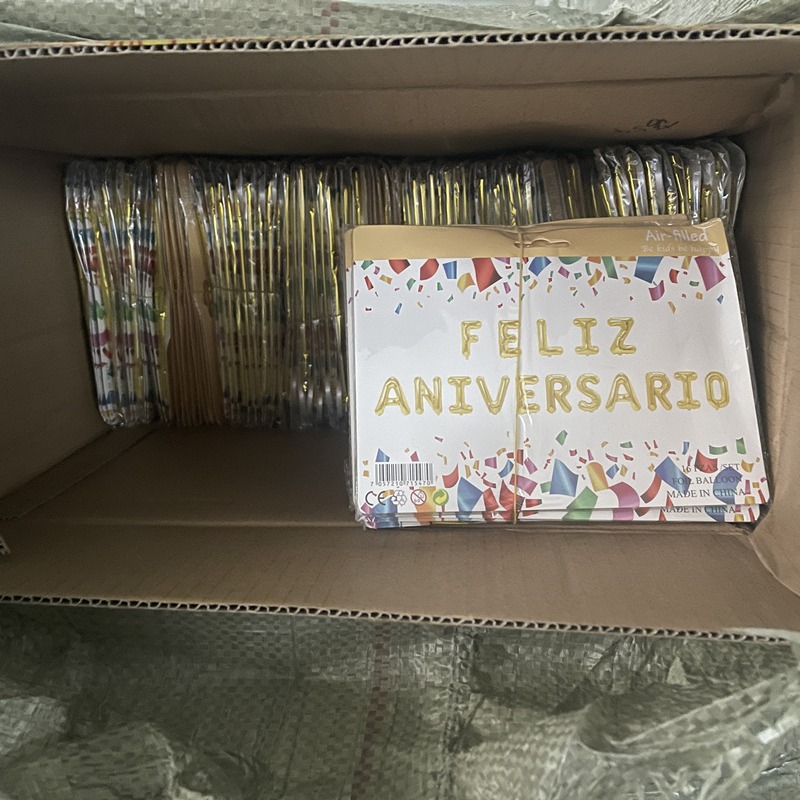Globo de aniversario español FELIZANIVERSARIO traje de globo de aluminio arreglo feliz aniversario