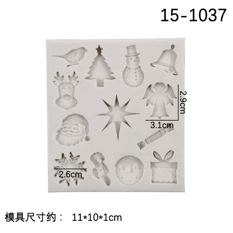 Navidad árbol de Navidad muñeco de nieve Bell vacaciones vestir aromaterapia yeso vela decoración molde de silicona en stock lot