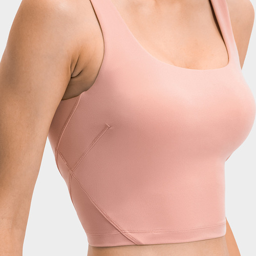 A new upgraded nude skin-friendly sports vest for women with breast pads, U-shaped beautiful back fitness yoga bra for dropshipping