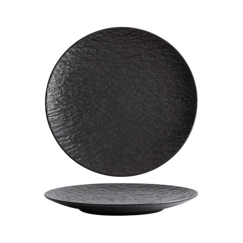 White stone -grained hotel ceramic shallow plate restaurant ritual meal, with steak, net red dessert flat flat plate