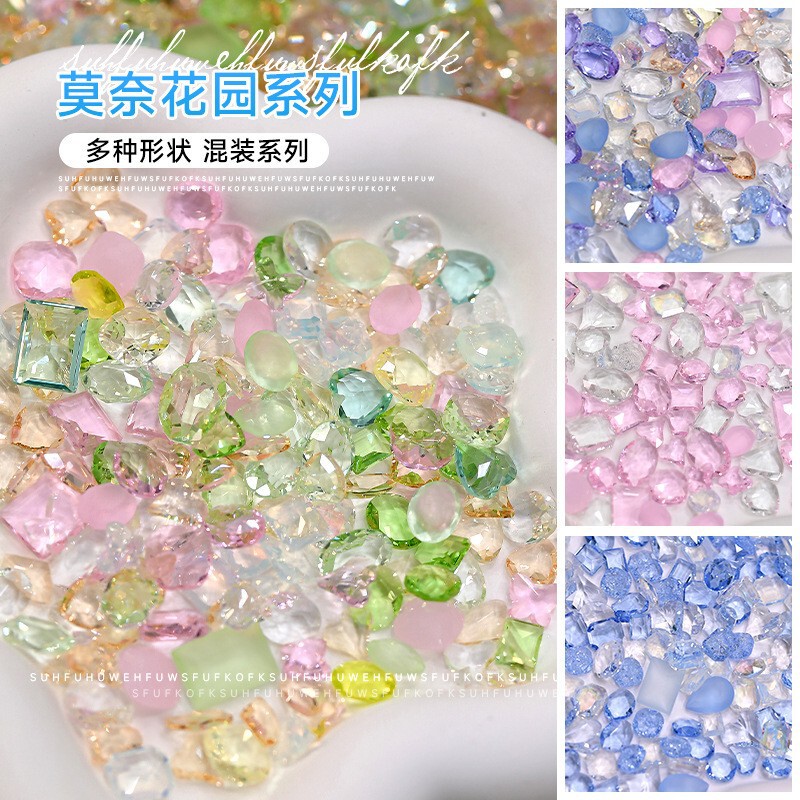Mixed K9 Nail Art Decorations, White Pointed-Bottom Tilted Heart-Shaped Fat Square Irregular Crystal Ice Sugar Nail Art Rhinestones Wholesale Diamonds Mixed K9 Nail Art Decorations, White Pointed-Bottom Tilted Heart-Shaped Fat Square Irregular Crystal Ice Sugar Nail Art Rhinestones Wholesale Diamonds