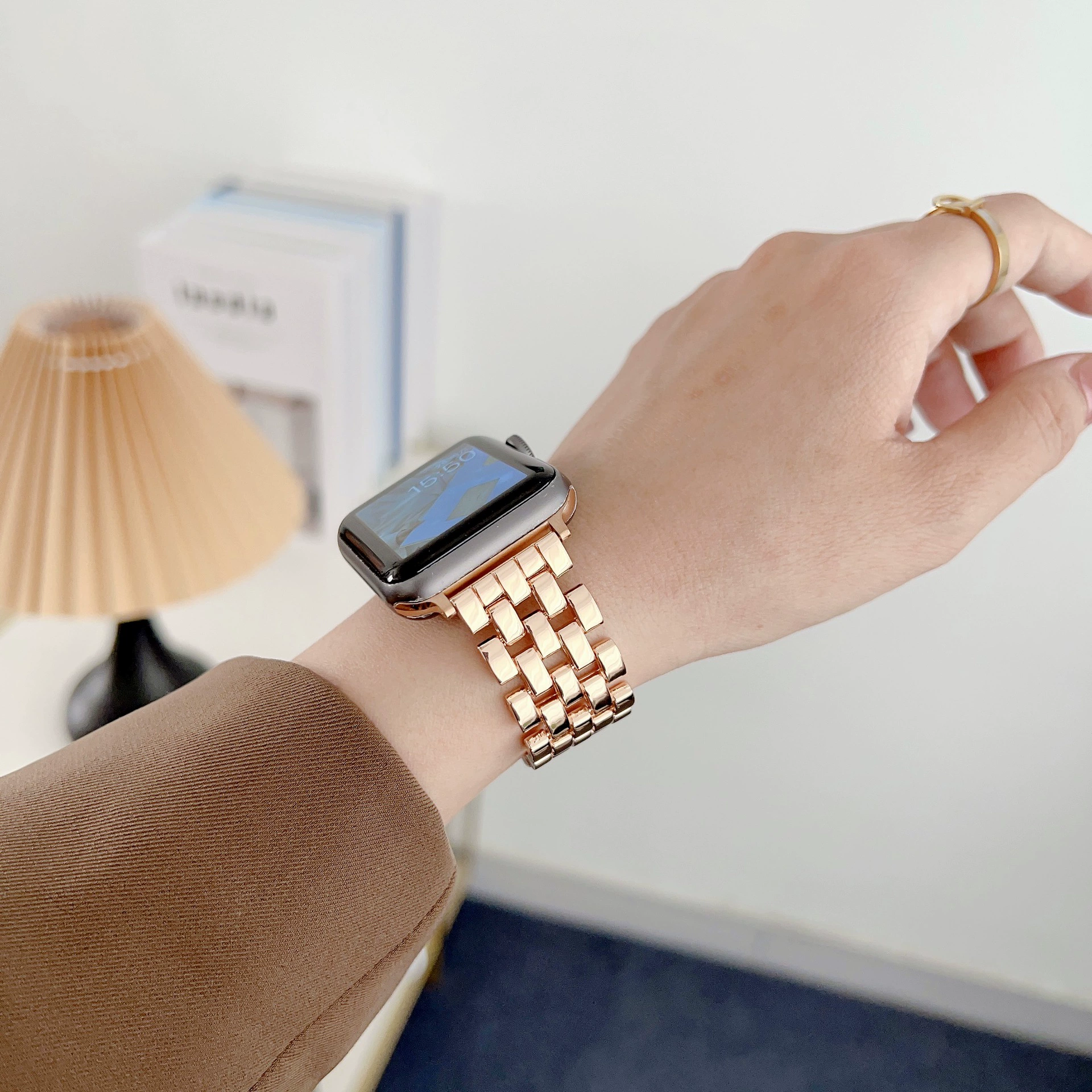 Пустой новый браслет с пятью бусинами из металла, подходит для Apple Watch 8 поколения Ultra Apple Watch 1-7 поколения SE