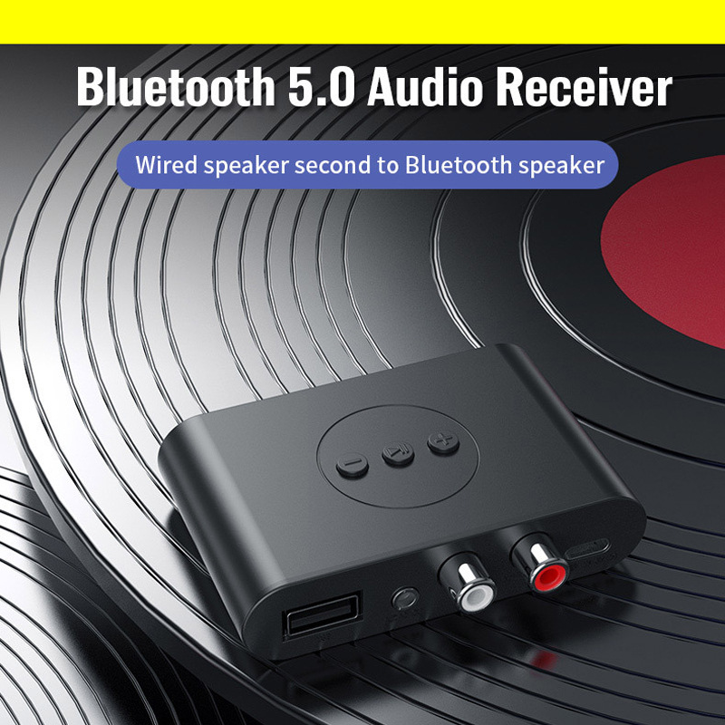 5.2RCA Bluetooth receiver USB Bluetooth adapter support speaker amplifier U disk 3.5AUX car Bluetooth stick