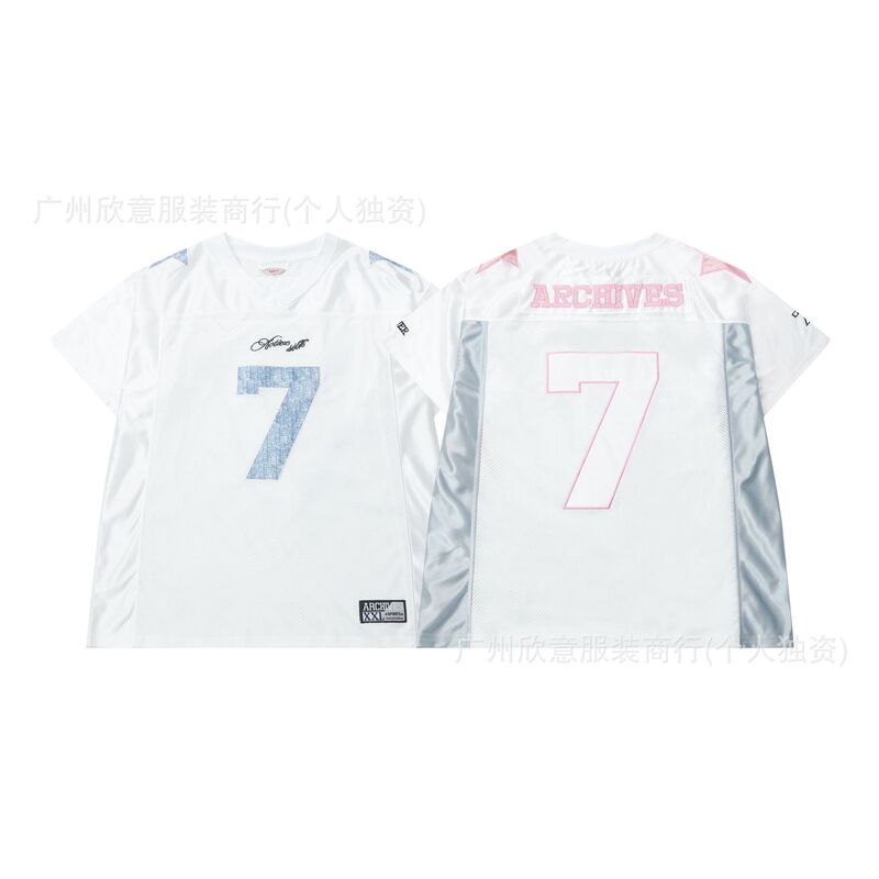 in stock Li Zhiyan Jiang Shiqi Same Style South Korea Niche Trendy Couple Loose American Sports Jersey T-shirt 24 in stock Li Zhiyan Jiang Shiqi Same Style South Korea Niche Trendy Couple Loose American Sports Jersey T-shirt 24