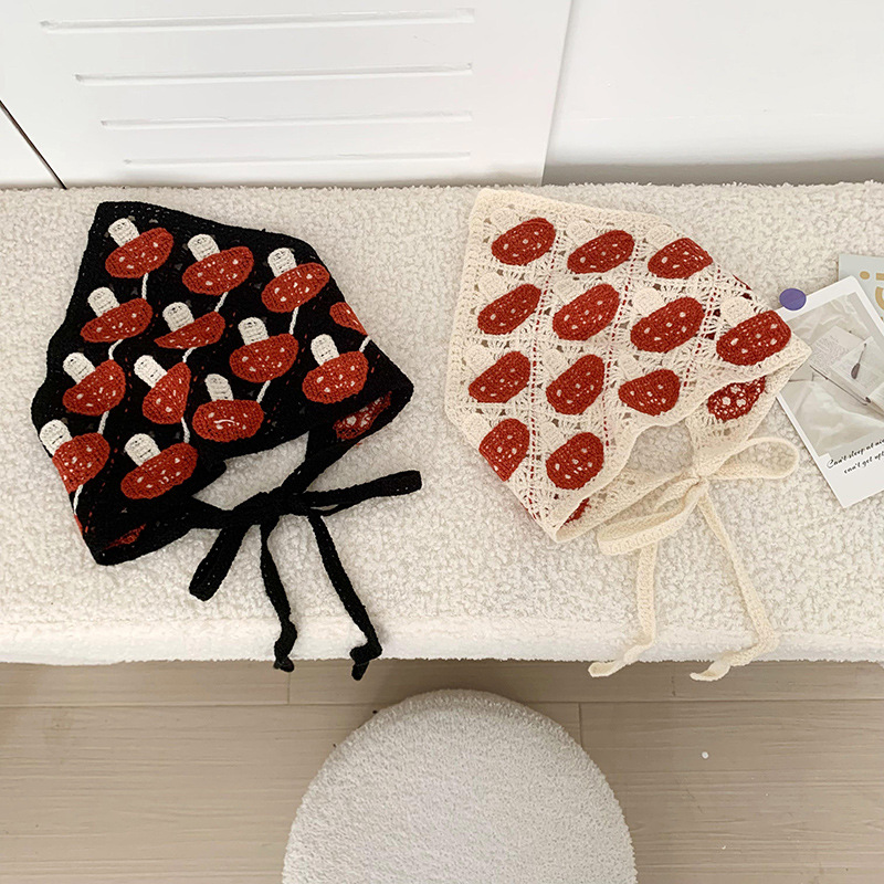 Tejido triángulo turbante mujer 2025 nueva moda galía francesa flor retro paquete turbante correa de pelo al por mayor