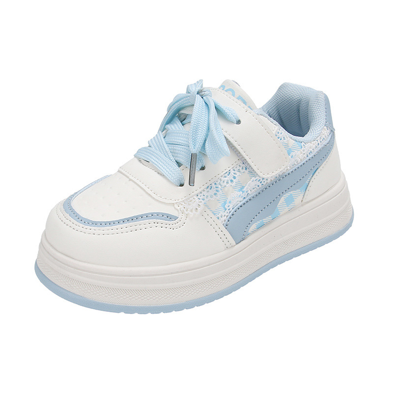 Zapatillas casuales para niñas 2025 primavera y otoño nuevo estilo cuero zapatos deportivos para niños y estudiantes moda para niñas zapatos blancos marea