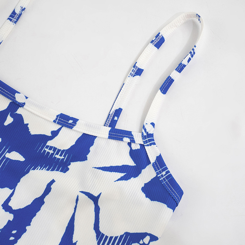 Women Clothing Summer Color Contrast Striped Sleeveless Strap Casual Sports Romper