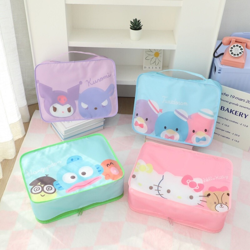 Printed 6-Piece Convenient Luggage Bag Kuromi Classified Clothing Travel Bag Intimates Intimates Sundry Bag Set