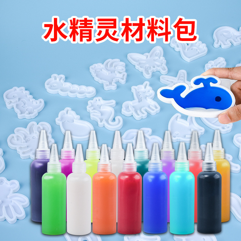 Water Elf Water Baby Plastic Mold Full Series Color Glue DIY Craft Material Kit Refill Liquid Pigment Solution