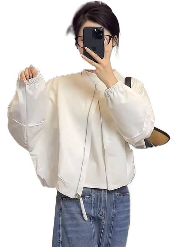 欧货圆领短款棒球服外套女款2025新款春秋季宽松洋气休闲时髦夹克|undefined