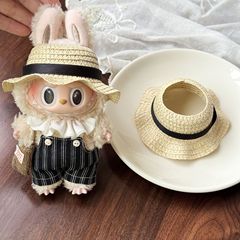 17 センチメートルラブ布帽子自虐的なクマわら帽子卸売 10 センチメートル綿人形人形ドレスアップ帽子麦わら帽子