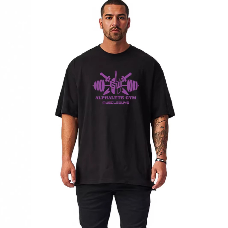 Hot-Selling Gym Enthusiasts' Heavyweight 260g Large Size Fitness Short-Sleeve Men's Cross-Border Sports T-Shirt for Fitness, Sports, and Running, Made of Pure Cotton Hot-Selling Gym Enthusiasts' Heavyweight 260g Large Size Fitness Short-Sleeve Men's Cross-Border Sports T-Shirt for Fitness, Sports, and Running, Made of Pure Cotton