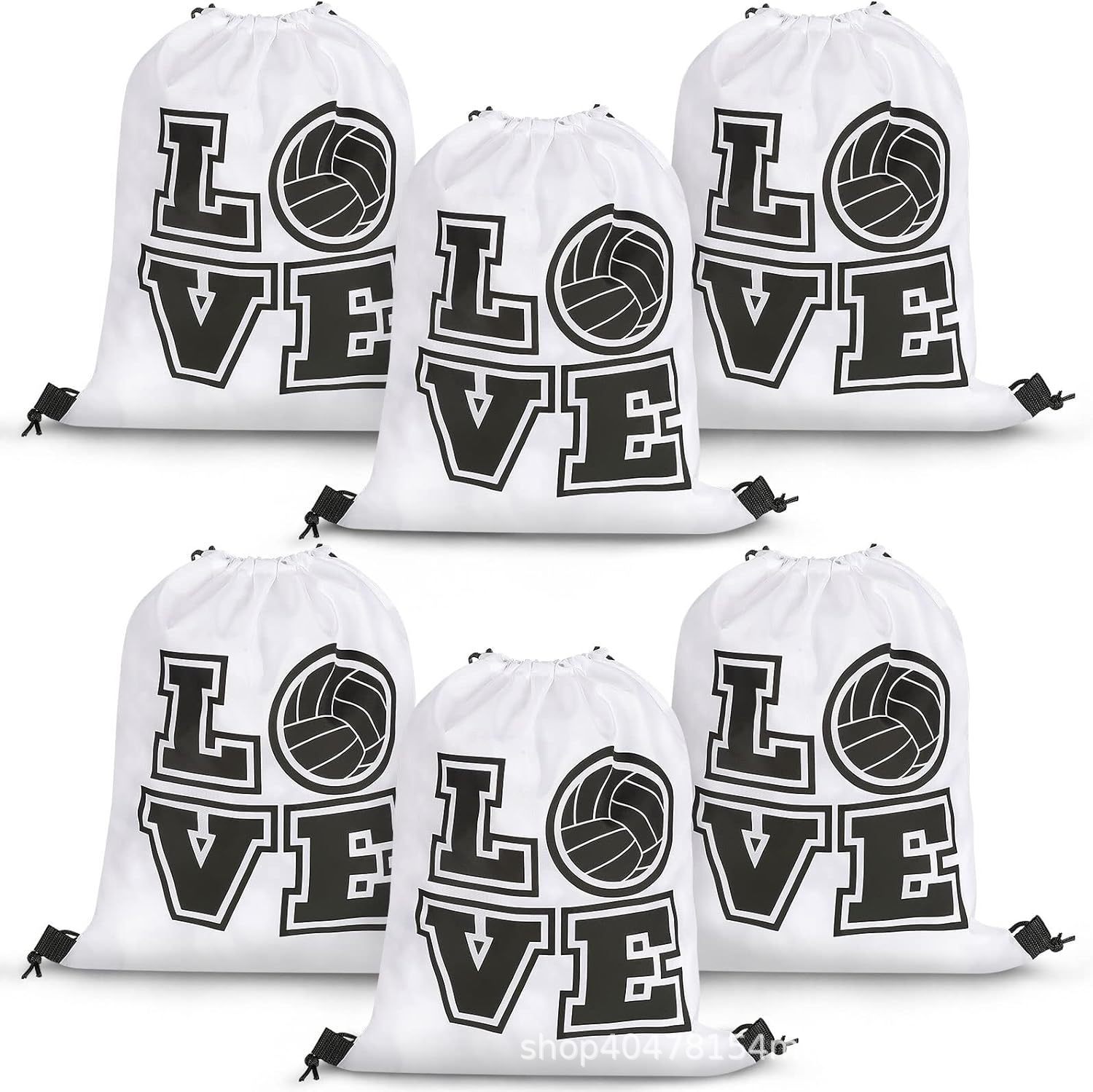 排球四双肩抽绳背包袋子卡通动物便携收纳袋涤纶手提抽绳袋