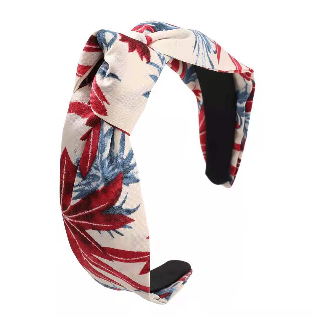 Fashion Wide-brimmed Knotted Printed Fabric Hair Accessories display picture 4