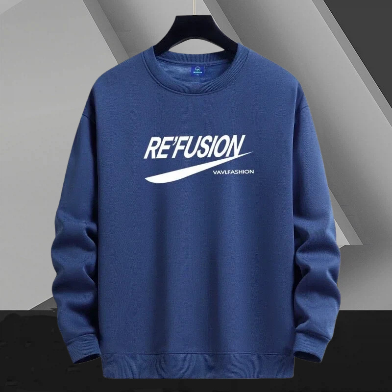 Spring and autumn men's crew neck sweatshirt, heavyweight 320g, casual long-sleeve t-shirt, men's base shirt, top, men's clothing