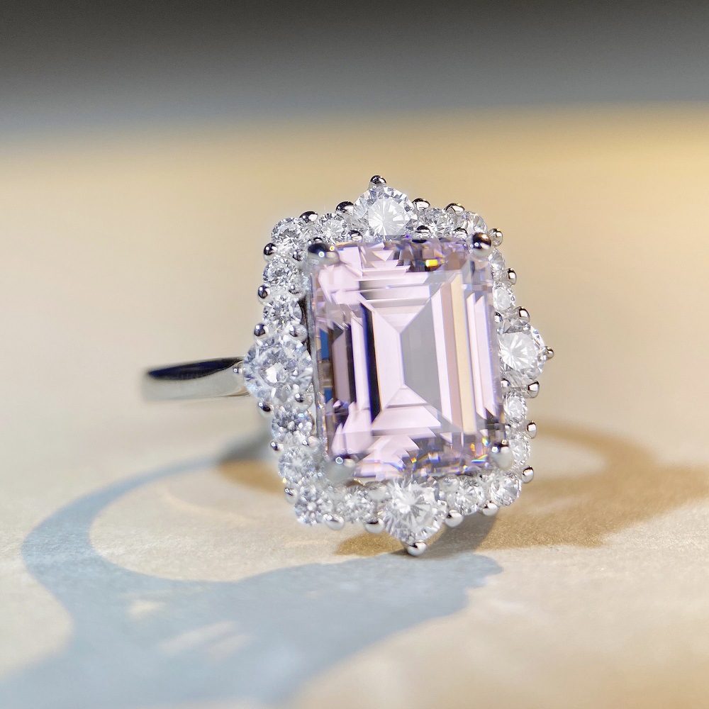 Simple Style Rectangle Sterling Silver Plating Zircon Rings 1 Piece