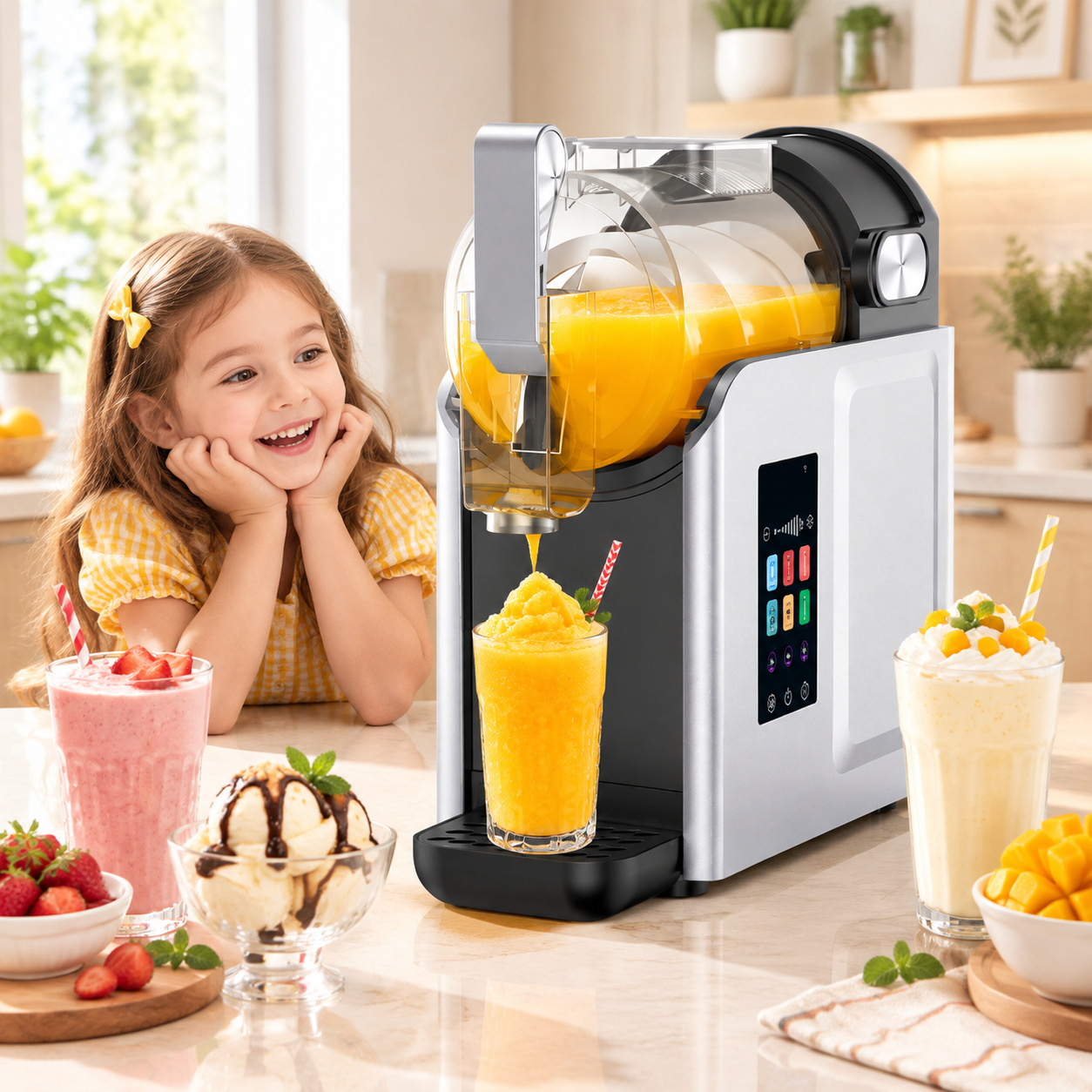 Commercial and Household Fully Automatic Ice Shaver 2L Large Capacity Ice Crusher Snowflake Ice Smoothie Machine Source Factory Cross-Border
