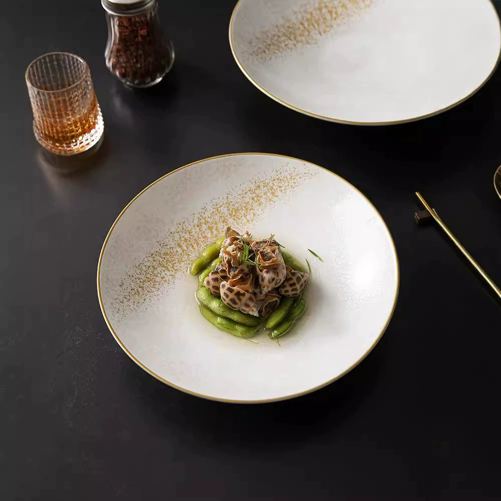 Sophisticated soup bowl, ceramic tableware, minimalistic dinner plate