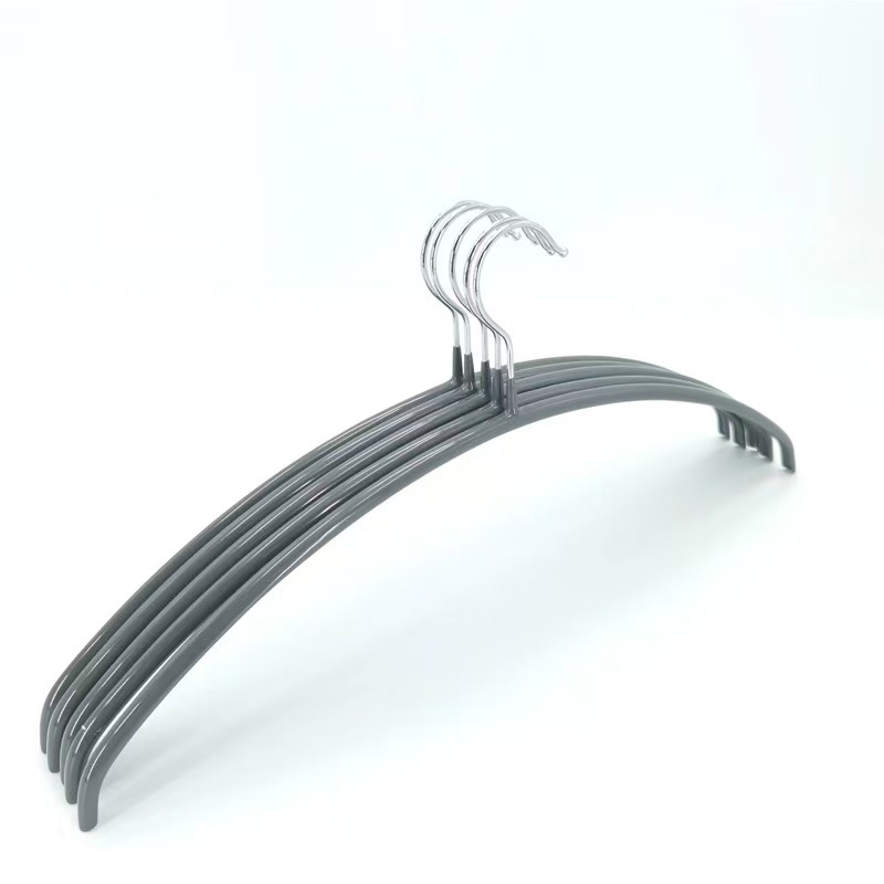 크로스보더 두꺼운 플라스틱 코팅 옷걸이 미끄럼 방지 흔적 없음 건식 및 습식 겸용 반원형 옷걸이 옷 보관용 옷걸이