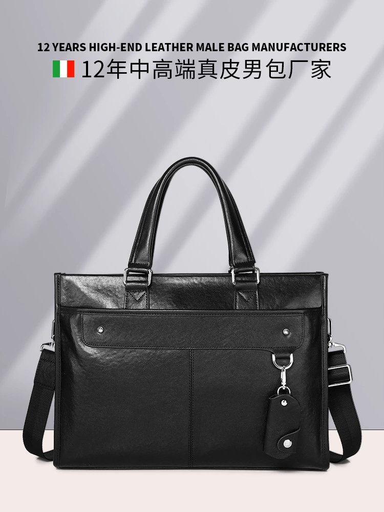 Leather laptop, men's waterproof bag, business version, cowhide, 7, 7inch, genuine leather