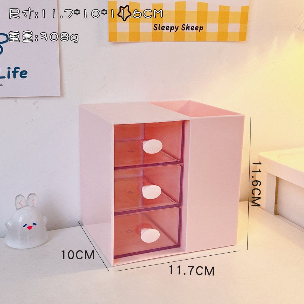 Titular de la pluma de dibujos animados linda chica corazón creativo moda ins estilo niños estudiante papelería caja de almacenamiento de escritorio multifuncional