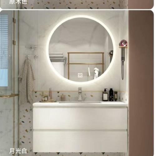 Nordic bathroom cabinet set modern minimalist integrated ceramic basin sink washbasin bathroom vanity set
