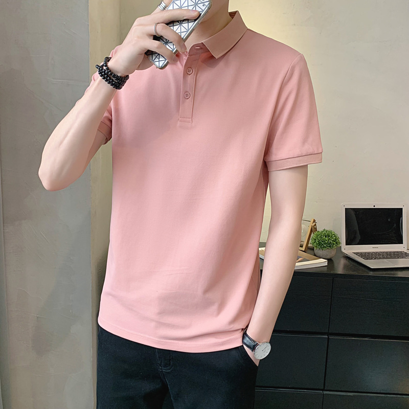 Men's Lapel Short-Sleeved T-Shirt Korean Style Slim Simple Polo Shirt Men's Collared Half-Sleeved Casual Versatile Trendyy Summer Wear Men's Lapel Short-Sleeved T-Shirt Korean Style Slim Simple Polo Shirt Men's Collared Half-Sleeved Casual Versatile Trendyy Summer Wear
