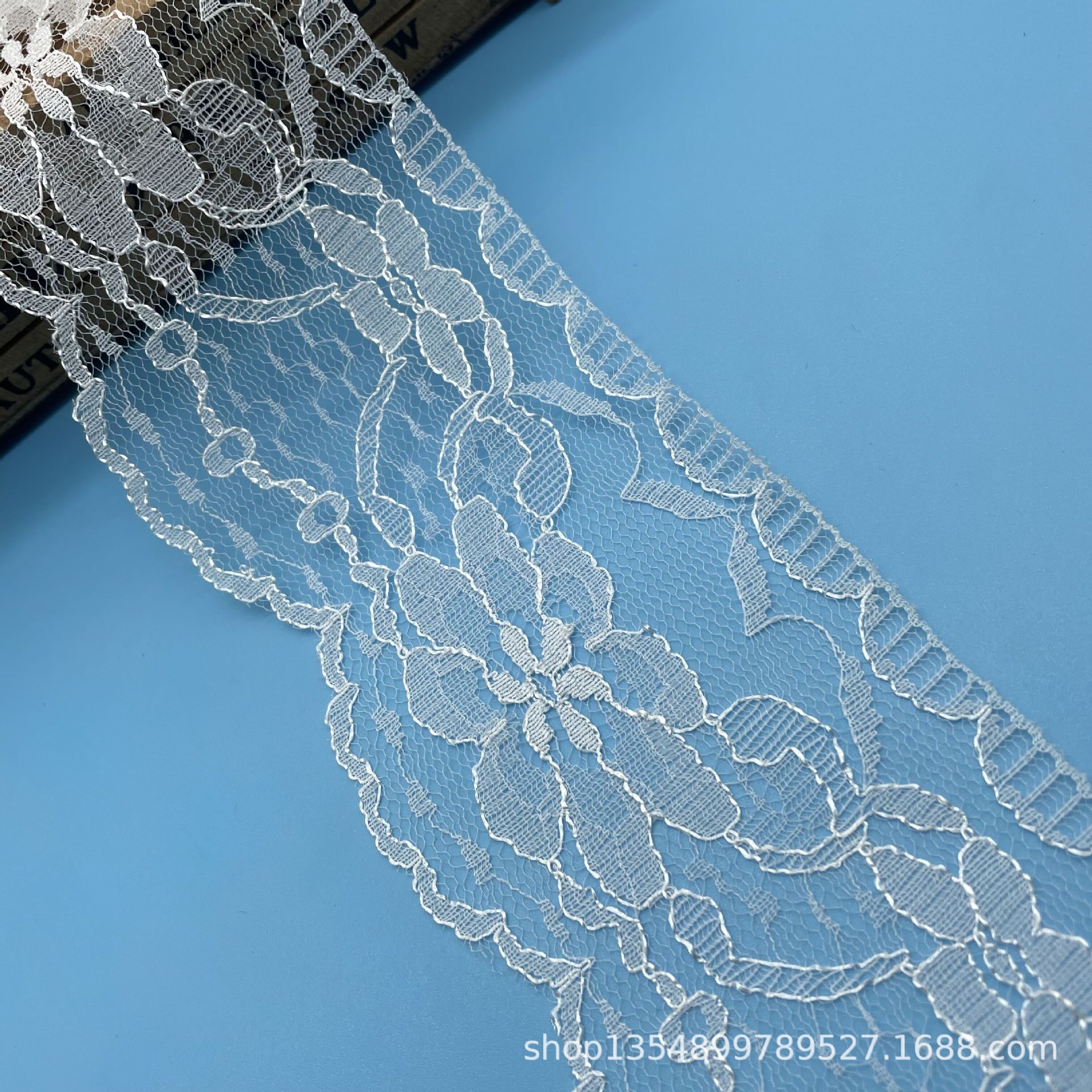 现货7.5cm宽蕾丝花边扇形橘花 蚊帐雨伞工艺品 窗帘洛丽塔辅料