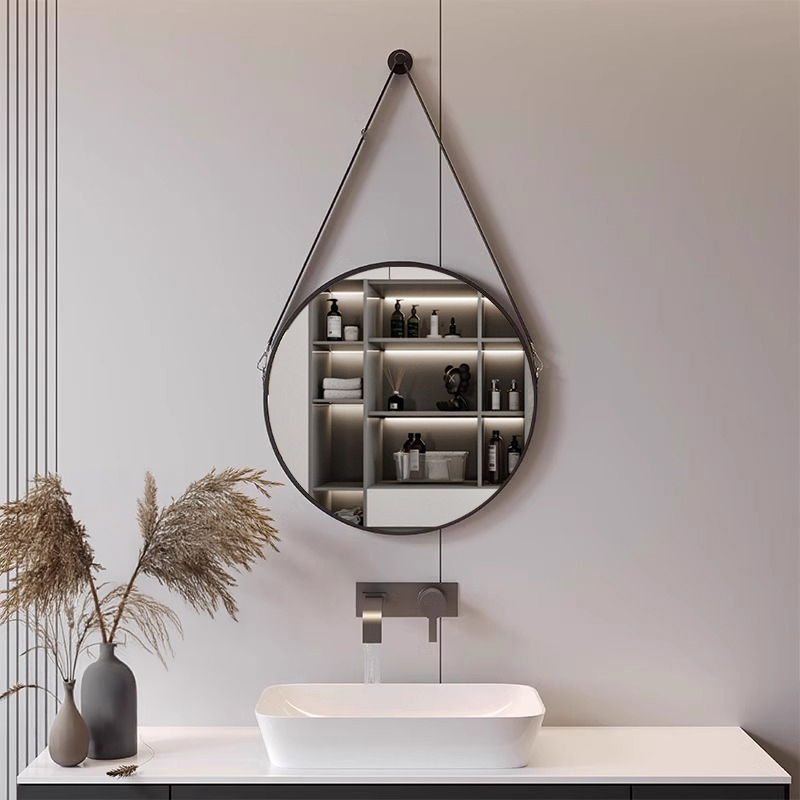No-Drill Mirror Wall-Mounted Self-Adhesive Washbasin Vanity Mirror Wall-Mounted Bathroom Toilet Vanity Wall-Mounted Bathroom Mirror