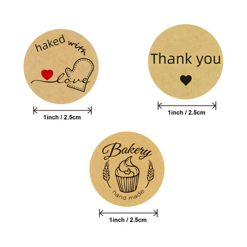 Cross-border wholesale roll-packed baked cake pastry food holiday decorative self-adhesive sticker labels