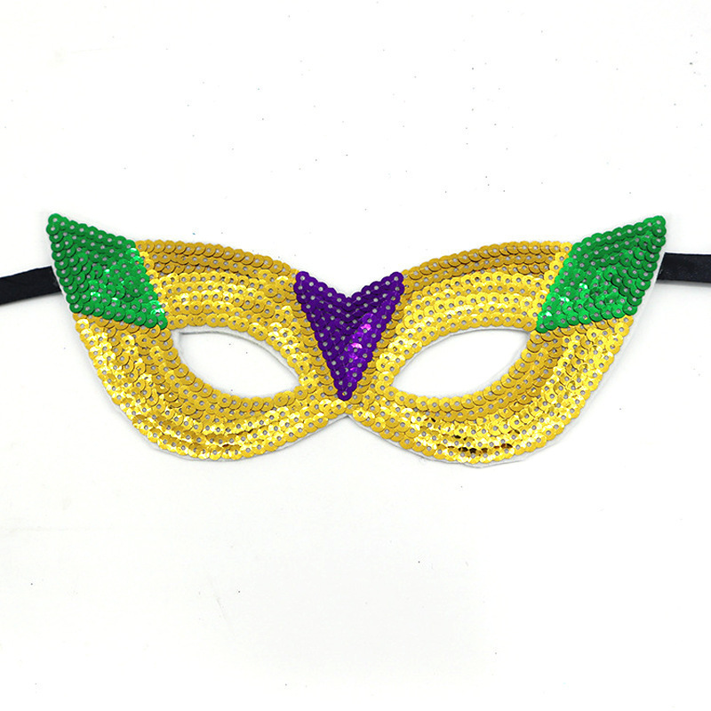 Carnaval europeo y americano Mardi Gras máscaras doradas morada-verde - sequela máscaras de fiesta bar transfronterizas