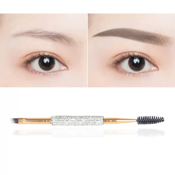 Temu's New High-Looking Eyebrow Brush with Diamonds, Portable Dual-Purpose Makeup Brush 2024 European and American Amazon Cross-Border