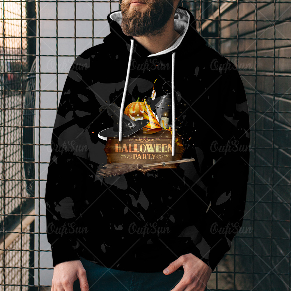 Serie suelta Calabaza Cross-border Halloween Halloween Ropa de hombre europea y americana y estilo de guardia 2024 Ropa 3D Head Sports