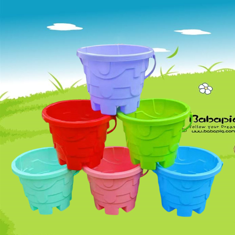 儿童沙滩玩具塑料桶大号单桶宝宝戏水玩沙海边捞鱼加厚大号城堡桶