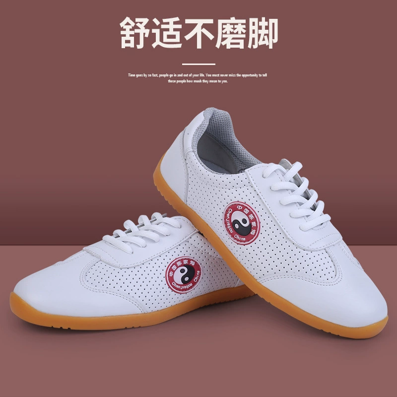 Обувь для тайцзи из натуральной кожи, летняя сетчатая дышащая мягкая ГОВЯЖЬЯ подошва, нескользящая обувь для тренировок по боевым искусствам, мужская и женская повседневная утренняя обувь для тренировок